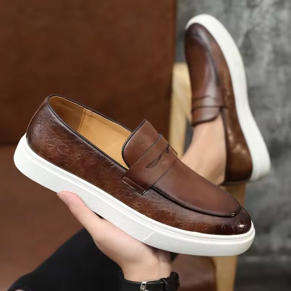 Breathable British style loafers leather - Image 2