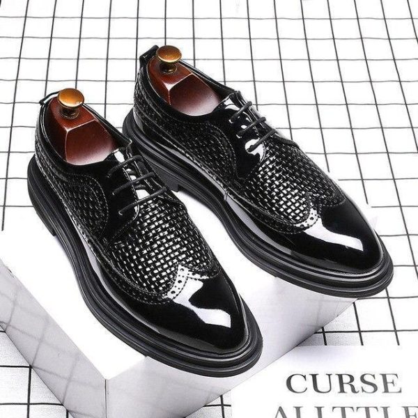 Black Patent Leather Men Formal Shoes - 191227 - Image 2