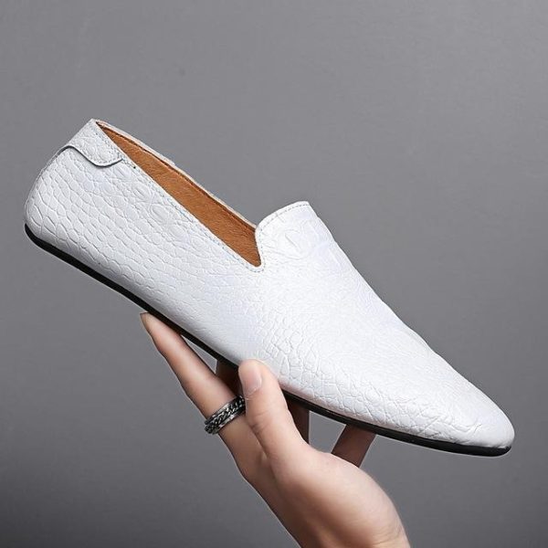 Black Men Loafers Shoes Luxury genuine leather Slip-on - 191227 - Image 3