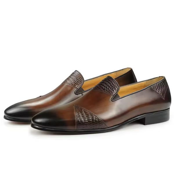 Men dress Driving shoes Genuine cow leather Casual one-step loafers - Image 2